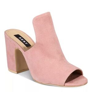 DKNY mules pale pink. Suede